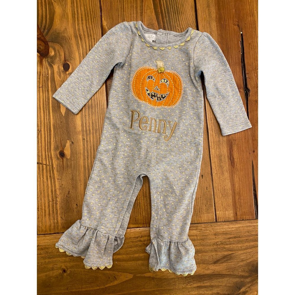 Penny monogrammed pumpkin‎ 6/9m
